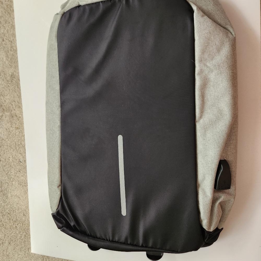 Smart Anti-Theft Laptop Work School Water Resistant Bag with USB Port Gray Black
